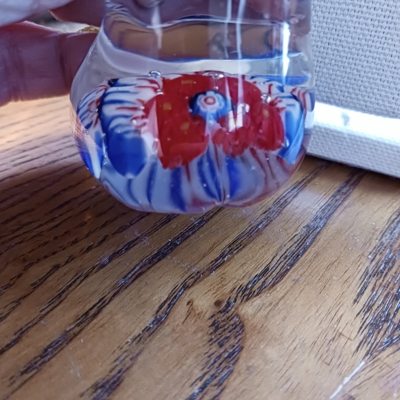 Cat Paperweight Glass Feline Decor Murano Style Solid Collectible Millifiori - Picture 5 of 8